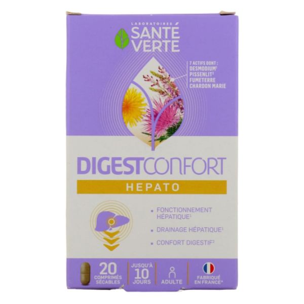 Santé verte - Digestconfort hepato - 20 comprimés sécables