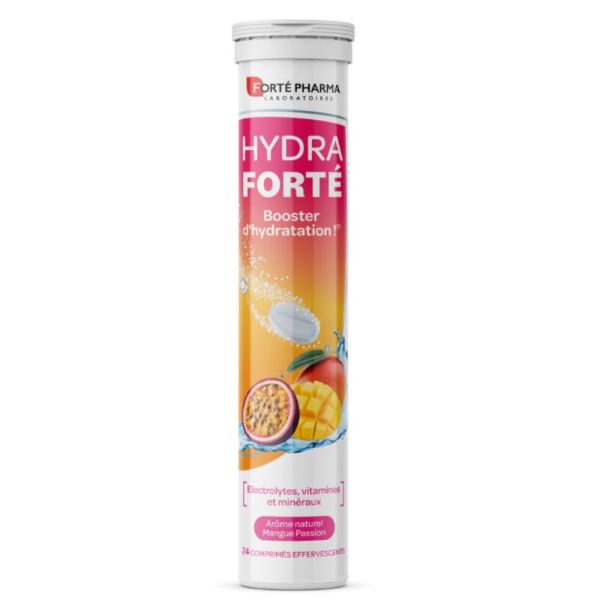 Forté Pharma - Hydra Forté booster d'hydratation goût mangue passion - 24 comprimés effervescents