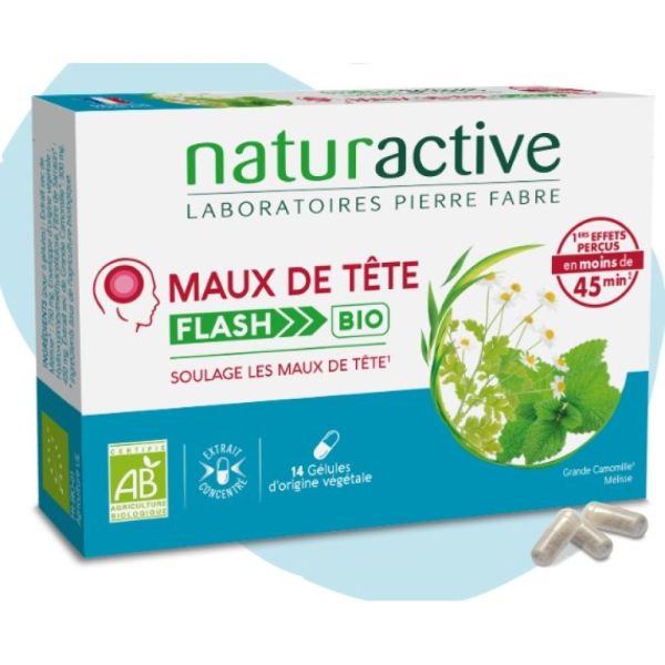 Naturactive - Maux de tête flash bio - 14 gélules