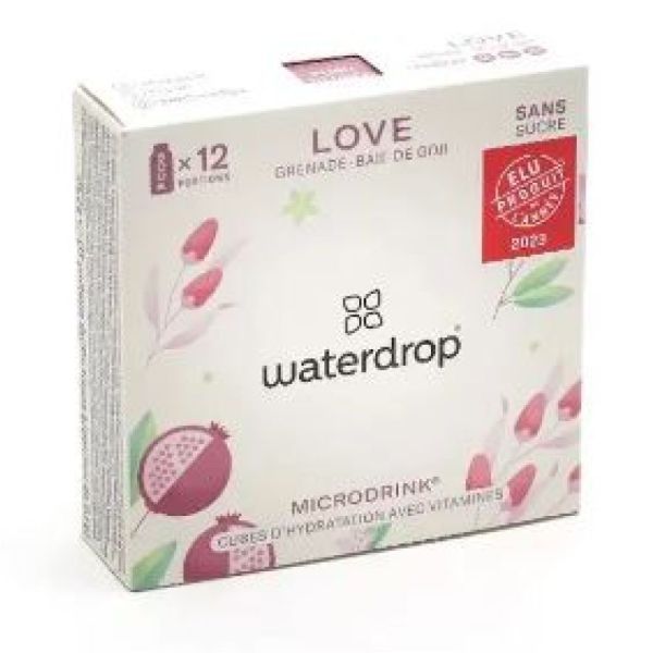 waterdrop - microdrink cube d'hydratation avec vitamines grenade baie de goji - 500mL*12