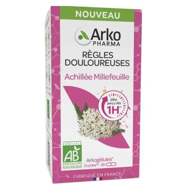 Arkopharma - Règles douloureuses achillée millefeuille - 30 gélules