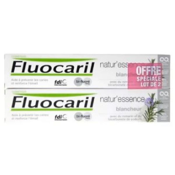 Fluocaril - Dentifrice Natur'essence blancheur bi-fluoré 145mg -  2x75ml