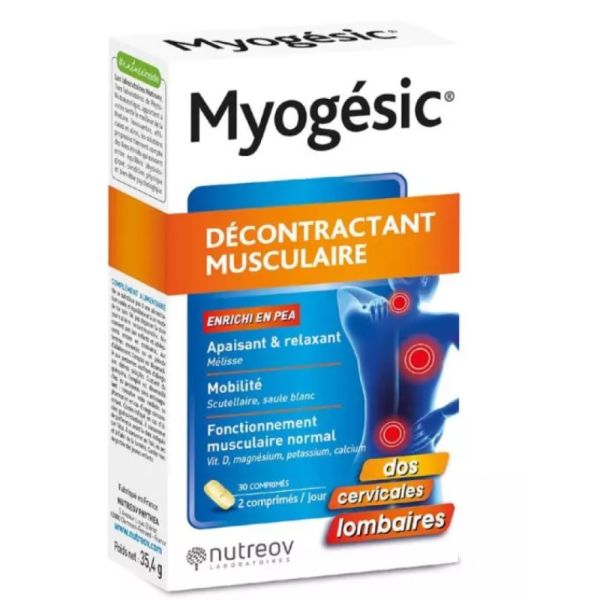 Nutreov - Myogesic Décontractant Musculaire - 30 Comprimés