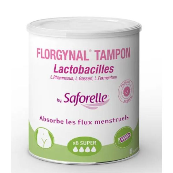 Saforelle - Florgynal Tampon lactobacilles - 8 tampons Super sans applicateurs