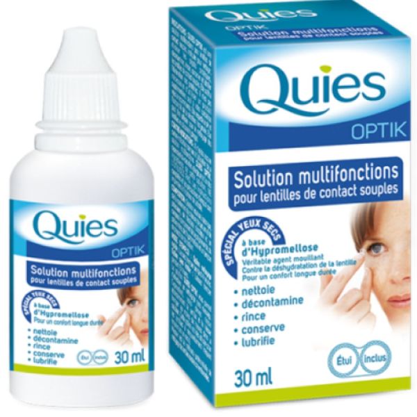 Quies - Optik solution multifonctions pour lentilles de contact souples - 30 mL