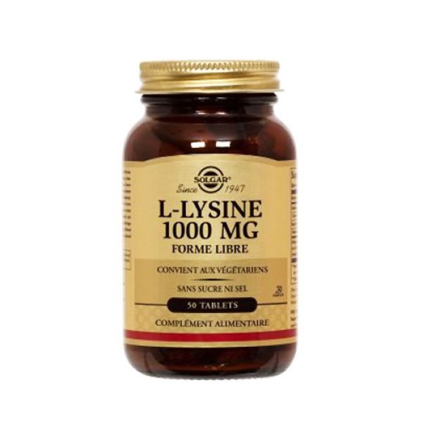 Solgar - L-Lysine 1000mg forme libre - 50 tablets