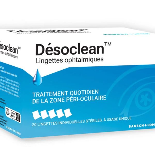 Bausch et Lomb - Désoclean lingettes ophtalmiques -  20 lingettes stériles