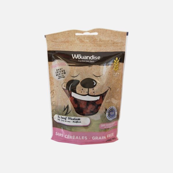 Wouandise - Friandises pour chiens médium Boeuf - 150g