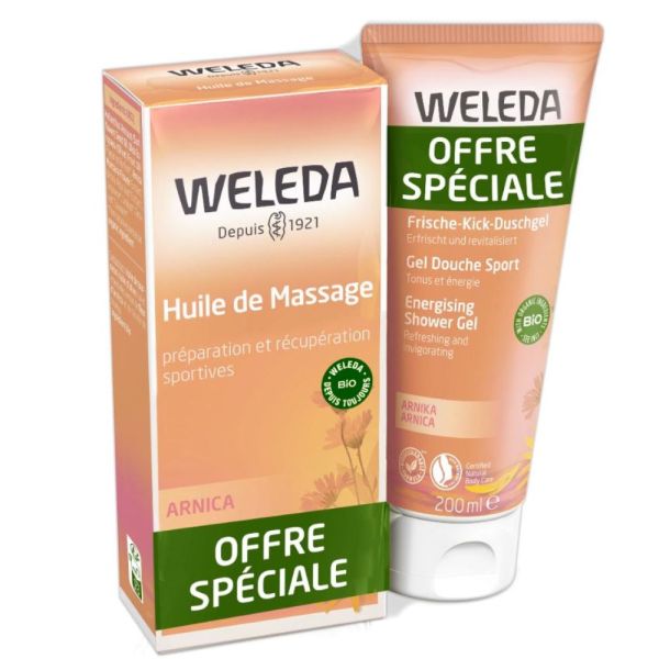 Weleda - Offre spéciale huile de massage 200ml + gel douche sport 200ml