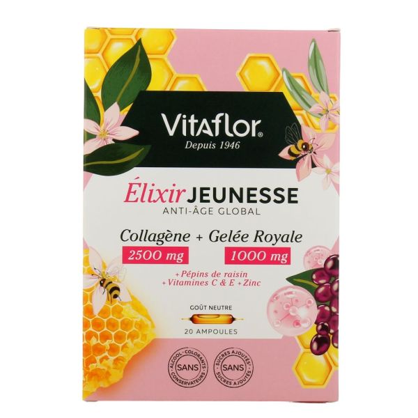 Vitaflor - Elixir jeunesse anti-âge global - 20 ampoules