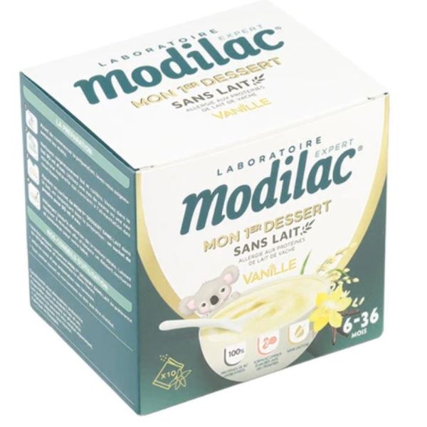 Modilac - Mon 1er dessert sans lait goût vanille 6-36M - 10 sachets