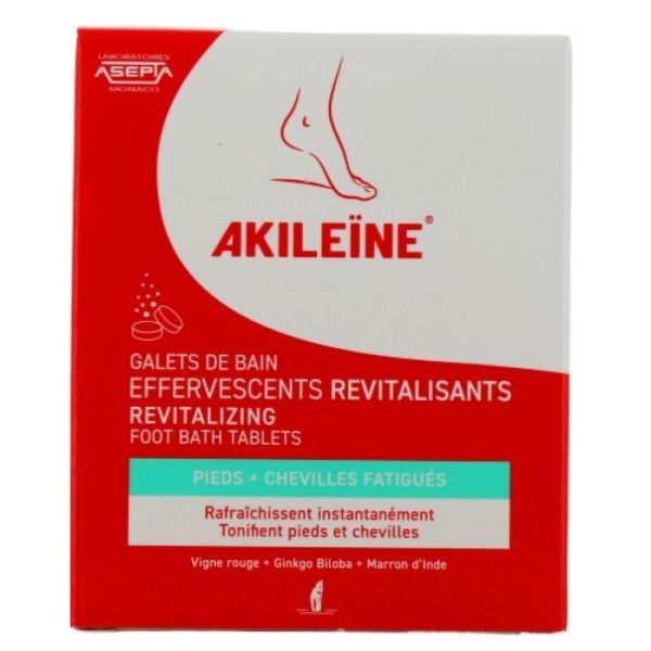 Akileine Galets de bain - Effervescents revitalisants - 120g