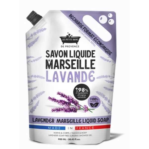 Les Petits Bains de Provence - Savon liquide de Marseille Lavande - 900ml