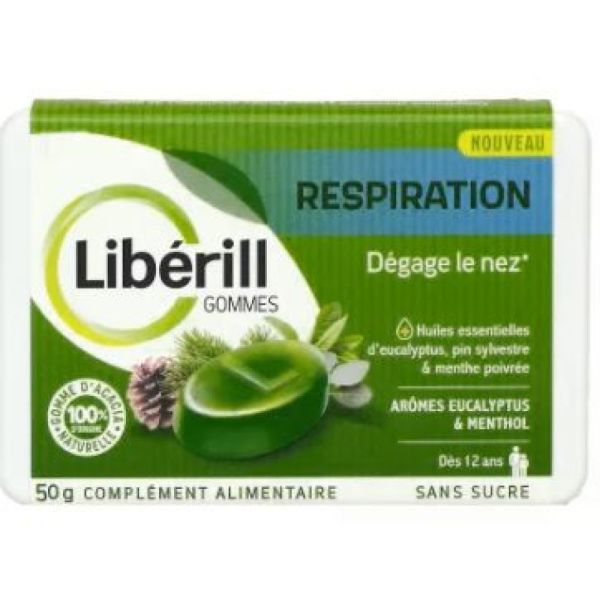 Liberill - Gommes respiration eucalyptus et menthol - 50g