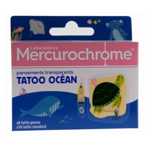 Mercurochrome - pansements transparents tatoo océan