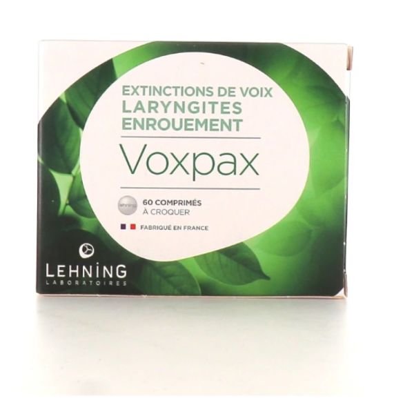 Lehning - Voxpax Extinctions de voix - 60 comprimés à croquer