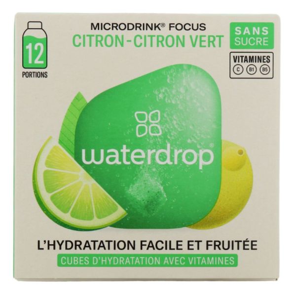 Waterdrop - cubes d'hydratation citron / citron vert - 12 portions